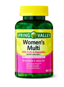 Spring Valley Tabletas Multivitamínicas para Mujeres, 150 Unidades