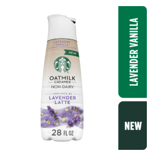 Starbucks Crema de Vainilla y Lavanda, Crema para Café de Leche de Avena, Inspirada en Latte de Lavanda, Botella de 793 ml