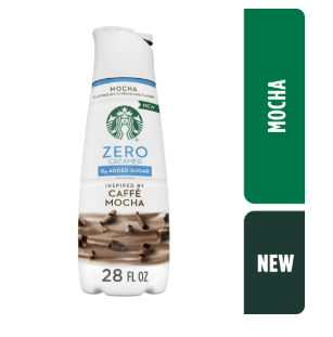 Starbucks Crema para Café con Sabor a Chocolate sin Azúcar, Inspirada en Caffe Mocha, Botella de 793 ml