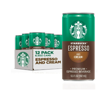 (12 Latas) Starbucks Doubleshot Espresso & Cream, 6.5 fl oz